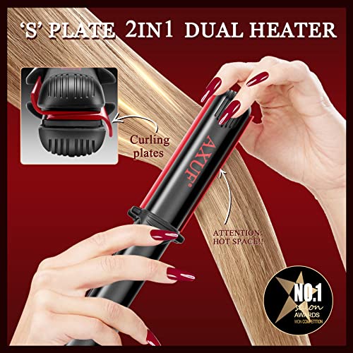 Axuf Mini Dual Deluxe Styler,Mini Flat Iron Add Straighten & Curls Hair Straightener, 3/4 Inch Travel Flat Iron For Short Hair, Curls Bangs #TOP4