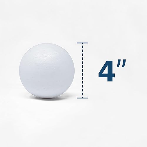 Miniatura 2 de Evershine Paquete de 12 bolas de espuma para manualidades de 4 pulgadas, bolas blancas de poliestireno de espuma para manualidades y proyectos