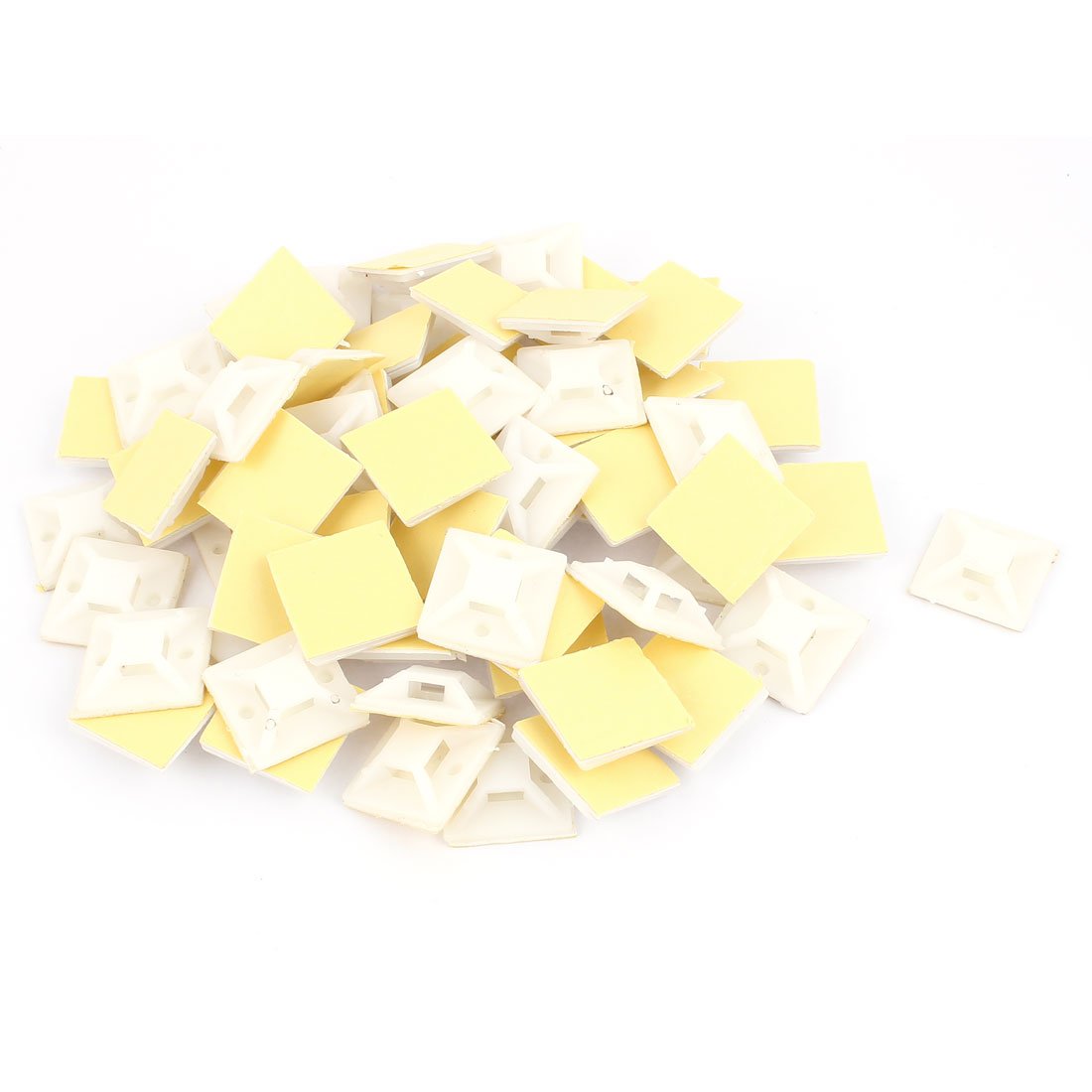 200 Basi Portafili Autoadesive In Plastica Nera, 21x21 Mm, Per Fissaggio Cavi Con Fascette