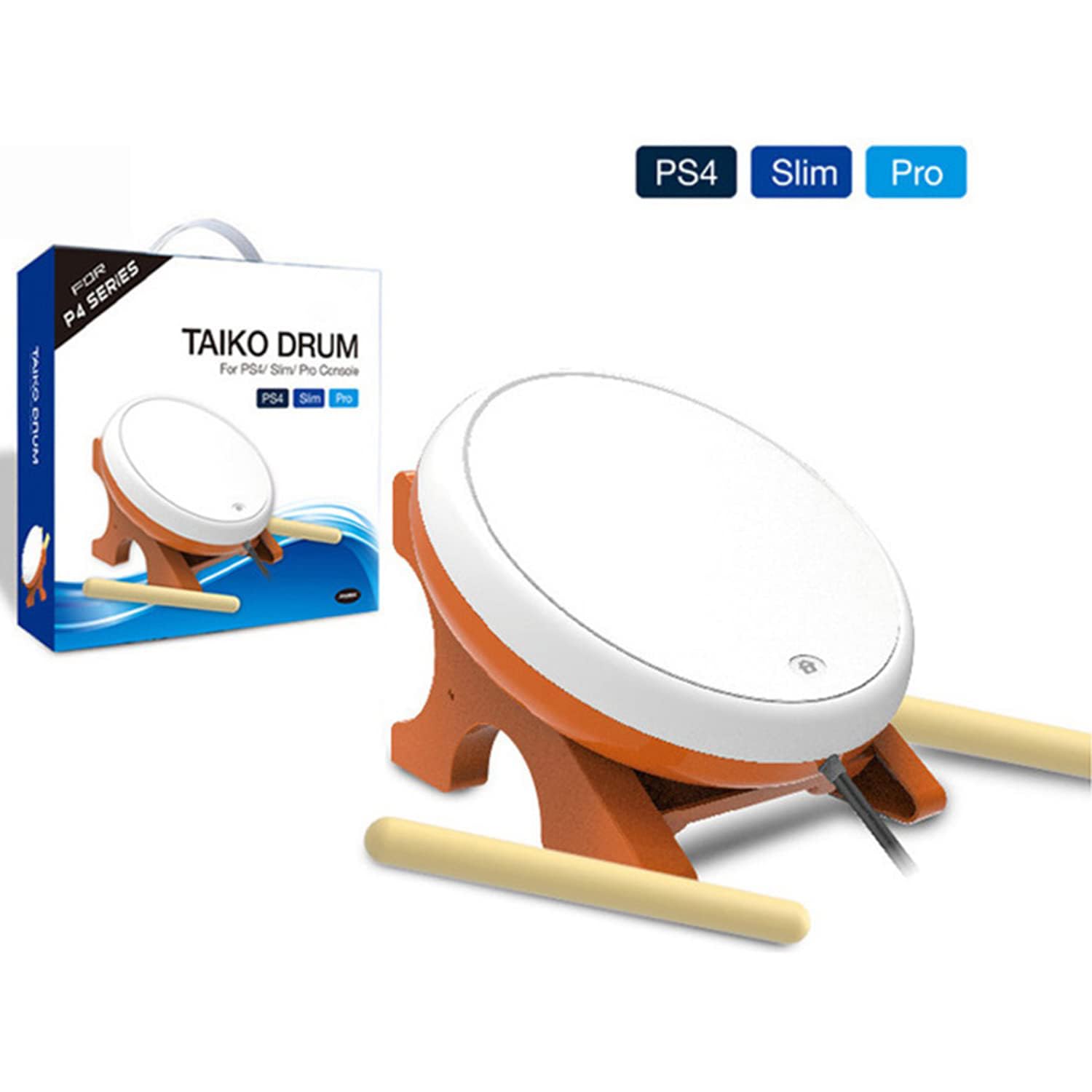 OSTENT Tamburo Controllore Bacchette Strumento Tradizionale Giapponese per Sony PS4 Slim Pro Taiko No Tatsujin Master Videogiochi