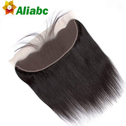 13X4 Full Lace Frontal Closure Straight Hair 16" Unprocessed Brazilian Virgin Remy Human Hair Natural Color (16", Straight Hair)