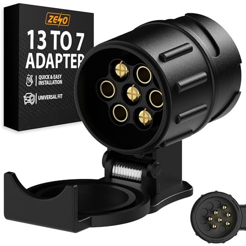 ZENO 13 Pin To 7 Pin Towing Adaptor | Trailer Plug | 13 Pin Trailer Plug | 13 To 7 Pin Towing Adapter for Caravans & Trailers | Electric Adapter 13 Pin to 7 Pin Trailer Adapter | Gold Plated Pins