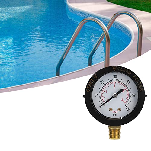 Pressure Gauge,Pool Pressure Gauge G1/4 Male Thread 0‑60 Psi Swimming Pool Accessories Home Water Pressure Test Gauge #TOP2