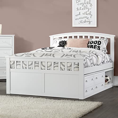 Hillsdale Furniture Hillsdale Charlie Captains Bed With One Storage Unit, Full, White #TOP1