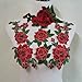 1 Pair Embroidery Rose Flower Sew On Patch Dress Hat Bag Jeans Applique Crafts Clothing Accessories DIY (red)