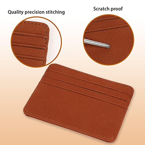 Rabbitale 2 Pack Slim Minimalist Wallet, Business Card Case Professional Pu Leather, Front Or Back Pocket Card Holder Wallet Credit Card Id Case/Holder For Men & Women. (Generation 2 Black & Brown) #TOP4