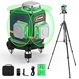 CIGMAN 3D Laser Level with Tripod,Remote Control,Compact Design,4000mAh Battery,Rotary Base,3x360°Self-Leveling Green Laser Leveler for Picture Hanging and DIY Projects