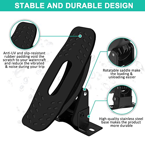 DRSPORTS Heavy Duty Universal Jetty Saddle Rack for Kayak Carrier Canoe with Stainless Steel Base, Mount on SUV, Car and Truck Crossbar