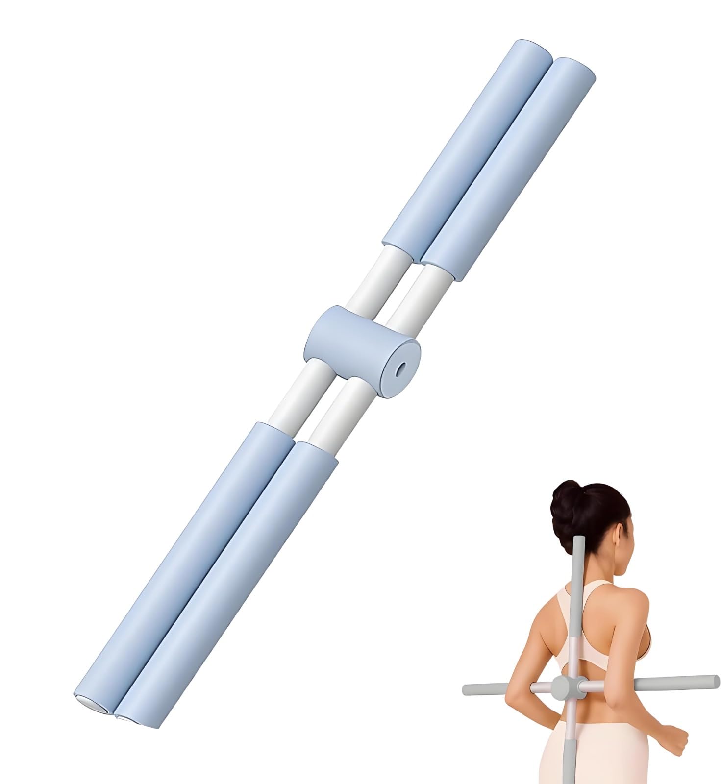 2026 Posture Correction Bar for Round Back, Yoga Bar Posture Training, Anti-Buckle Yoga Pilates Stick for Back & Neck, Home Full Body Training, Stretch, Sculpt, Gym