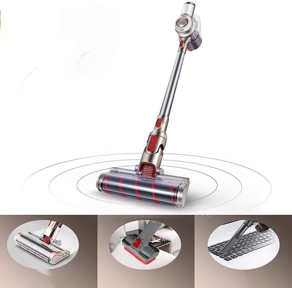 Cordless Vacuum Cleaner 9KPa Suction Stick and Handheld Lightweight Bagless 0.6L Large-Capacity Dust Cup Vacuum Ideal for Hard Floor Carpet Pet Hair for Home (A) DR(C)