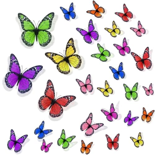 AQUEENLY Monarch Butterfly Decorations Colorful Butterflies for Crafts DIY