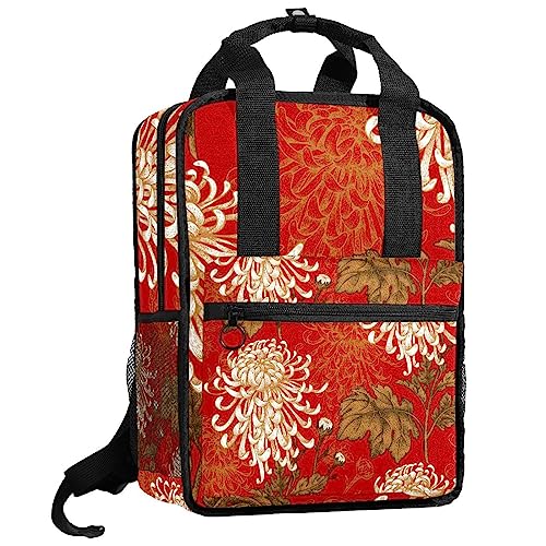 Sac à dos pour garçons rouge chrysanthème 35.5x26x12 cm