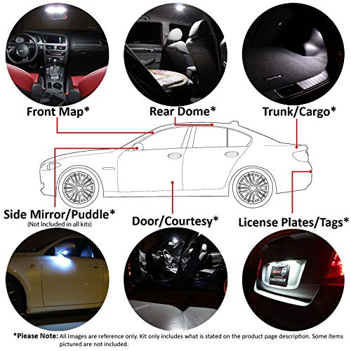 Ledpartsnow Interior Led Lights Replacement For 2019 Subaru Ascent Accessories Package Kit (19 Bulbs), White +Reverse Lights #TOP3