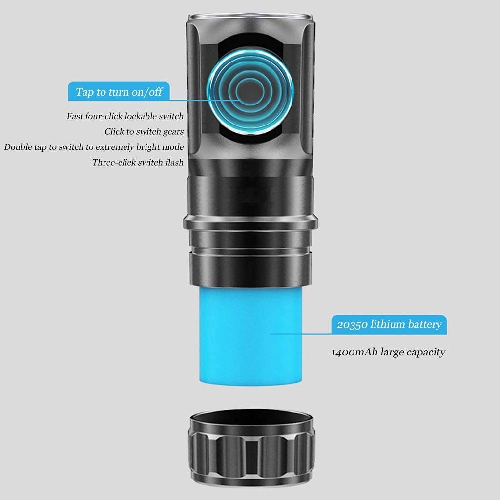 Lampe de Poche, Lampe de Poche Tactique LED, Lampe de Poche puissante for Les urgences en Camping (Couleur : Bleu)(Gray)