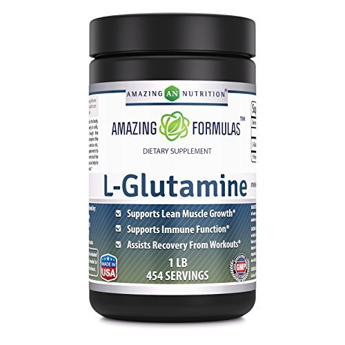 Amazing Formulas L-Glutamine Powder Amino Acid Supplement | 1 Gram per Serving | 454 Servings (Unflavored | 1 LB) | Non-GMO | Gluten-Free | Made in USA