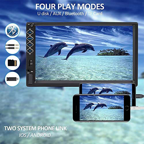 7 Inch Car Stereo Double Din Bluetooth 5.1,Car Radio Touch Screen FM Radio,Backup Camera/Support Mirror Link/Hands Free Calling,Steering Wheel Remote(SWC)/MP3/MP4/MP5 Subwoofer Player/2 Din Car Audio - Image 4