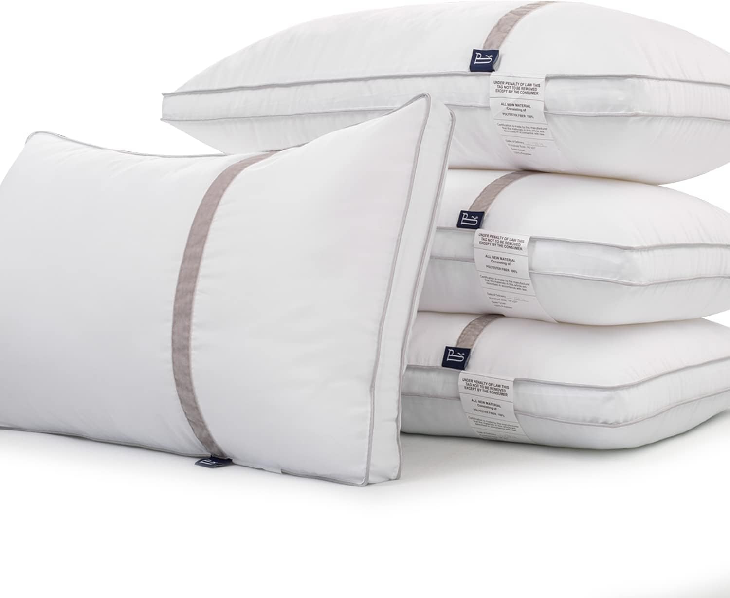 4 Pack Sleeping Pillows, Hotel Pillow Down Alternative Dust Mite Resistant & Hypoallergenic, Standard Size Bed Pillow for Neck/Shoulder Pain/Allergy Sufferers and Back/Stomach/Side Sleepers