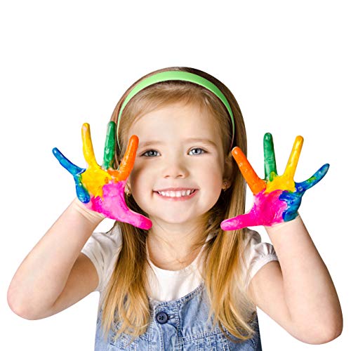 Scribbles Roller Kit, Kid Safe, Permanent Finger Paint, 7 Piece Set, Rainbow