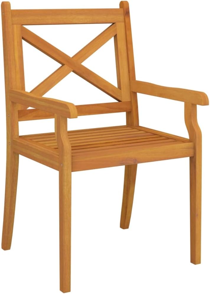 vidaXL Solid Acacia Wood with an Oil Finish Garden Dining Set in Natural/Brown