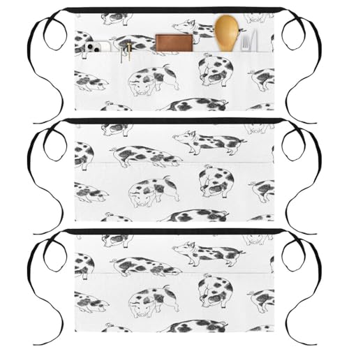 Demi-tablier de cuisine 3 poches pour simplifier le nettoyage de la maison