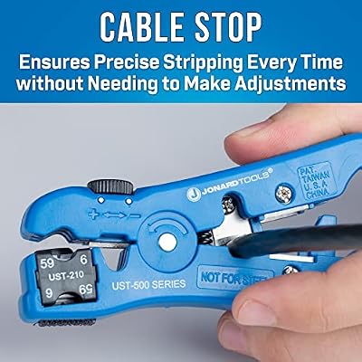 Jonard Tools UST-596 Universal Cable Stripper for RG59 and RG6 COAX, Network, and Telephone Cables