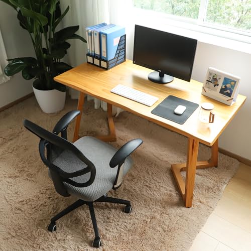 Image of FORCHEER Office Desk Chair Seat Covers Water Resistant Jacquard Computer Chair Seat Cushion Slipcovers-Grey