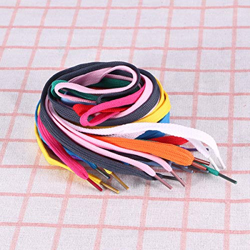 Healifty 12 Pares Plano Colorido Substituição Cordas Sapato Casual Sapatos de Amarrar Cadarços de Sa