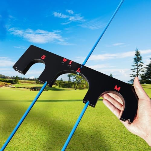 Golf Training Aid Gate with 6 Alignment Sticks and 5 Different Swing Plane Angles Professional Portable Light Weight for Golf Swing Trainer fit Indoor Outdoor (Black Set)