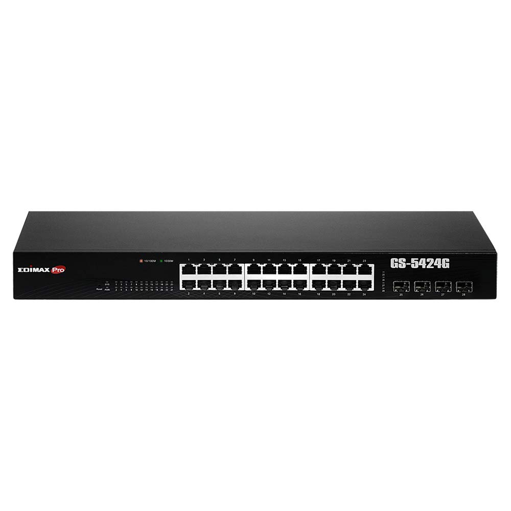 EdimaxLong Range 24-Port Gigabit Web Smart Switch with 4 SFP Ports