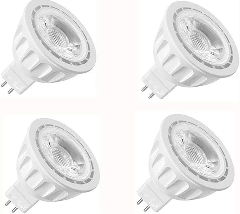 MR16 LED Light Bulbs (4 Pack) 5W 12V GU5.3 Base Spotlight,50W Hanlogen Bulb Equivalent Cool White 6500K for Homes,Offices,Workplaces