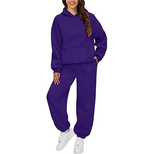 2 Piece Sweatsuits for Women 2024 Casual Hoodies and Pants Sets 2 Piece Outfits Jogger Sets Track Suits