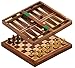 Produktbild SouvNear Holz Magnetisches Backgammon und Schach Kombination - 30 x 30 cm Reise-Größe Tragbares, klappbares Spielbrett aus Palisander mit Schachfiguren Aufbewahrung