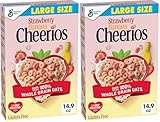 Cheerios Strawberry Banana Cheerios Heart Healthy Cereal, Gluten Free Cereal With Whole Grain Oats, 14.9 OZ Large Size (Pack of 2)