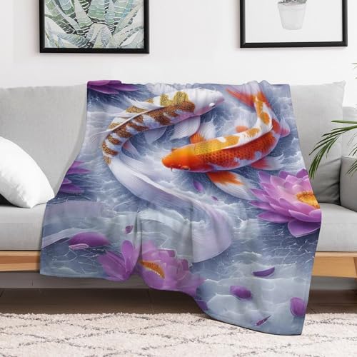 Couverture lit et canapé poisson flanelle douce pour l hiver au chaud