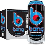Bang Blue Razz Energy Drink, 0 Calories, Sugar Free with Super Creatine, 16oz, 4 Count