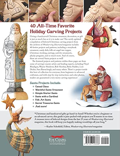 Handcarved Christmas, Updated Second Edition: 40 Beginner-Friendly Projects for Santas, Ornaments, Angels & More (Fox Chapel Publishing) Woodcarving Compilation from Woodcarving Illustrated Magazine - Image 2