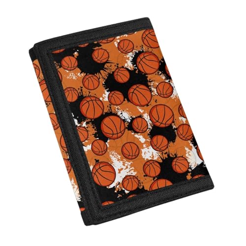 AZULCUSTO Basketball Trifold Wallet Coin Purse Pouch Money Wallet Organizer for Cash One Size Change Purse Lightweight Purse Traveling Card Organizer Wallets Will Make You Fashion and Special