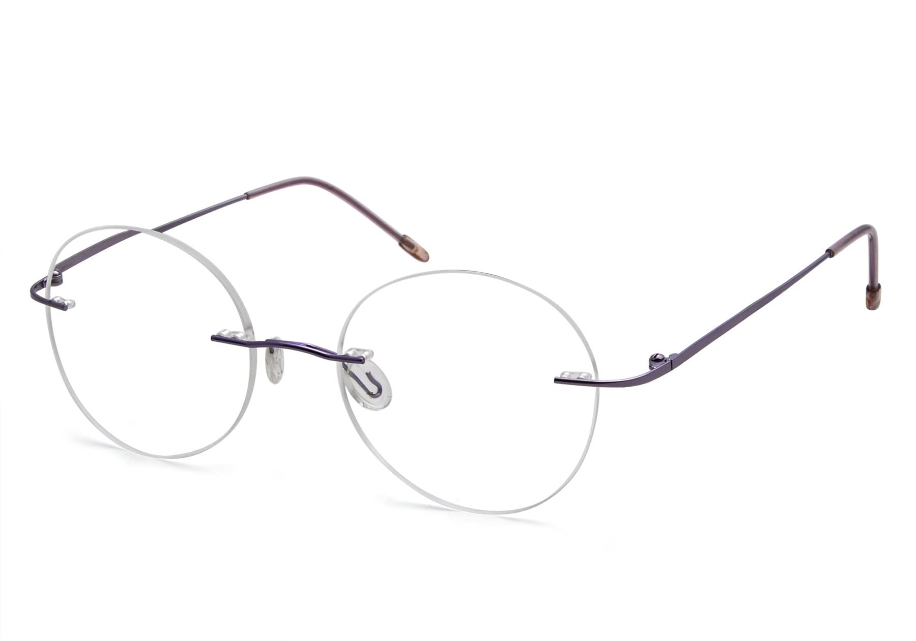 Photo 1 of Eyekepper Reading Glasses Men, Round Readers for Women, 1.25 Rimless Purple