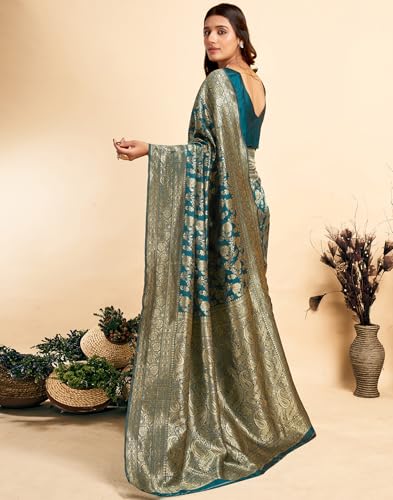 Image of SIRIL Women's Banarasi Silk Saree Pure Silk Saree With Unstitched Blouse Piece
