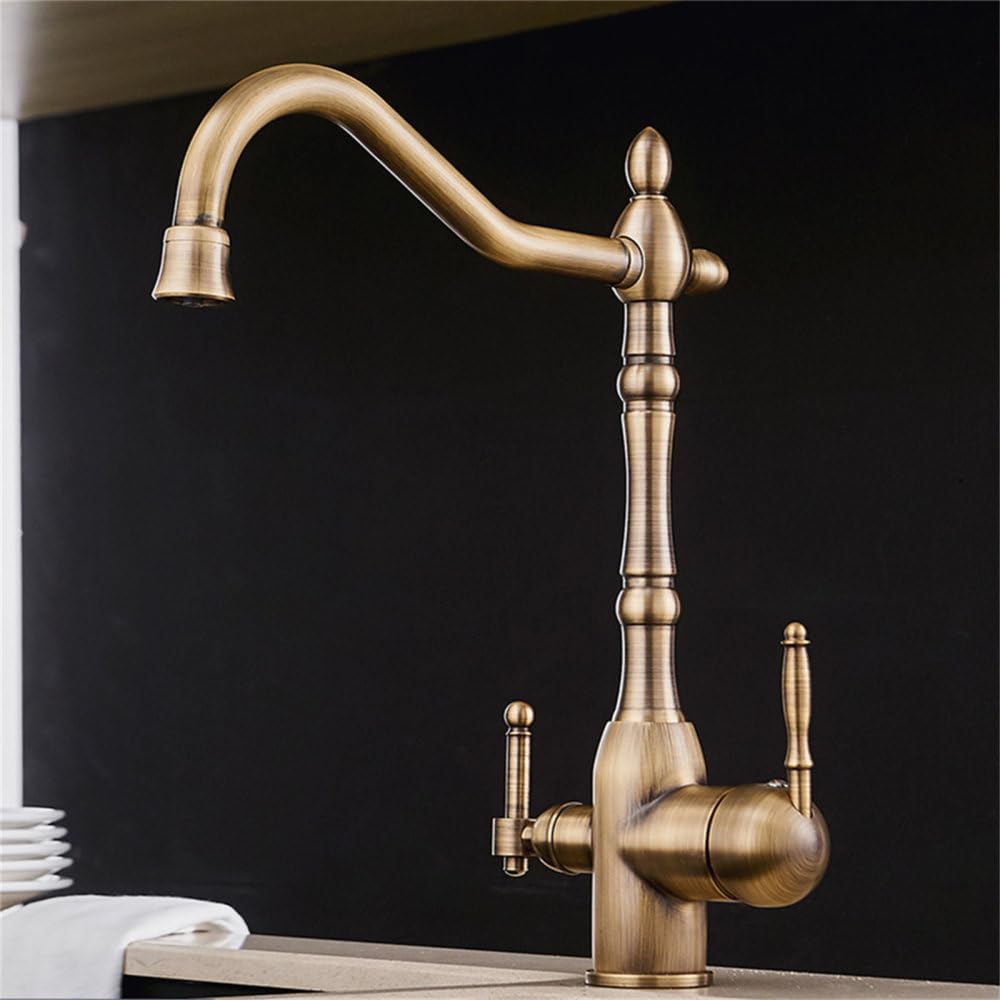 MXXQRHF Waterfilter Taps Kitchen Faucets Brass Mixer Drinking Kitchen Purify Faucet Kitchen Sink Tap Water Tap Crane for Kitchen,Antique,China