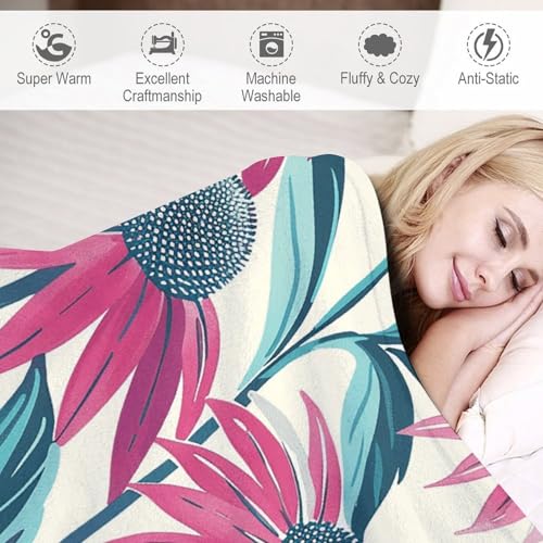 Couverture en micro polaire à fleurs pour des soirées cocooning au salon - 4