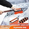 TidyBliss Ice Scraper and Snow Brush for Car Windshield, 24.8 inches Aluminum Frost Remover with Ergonomic Foam Grip for SUV Truck Glass Window (Orange) #4