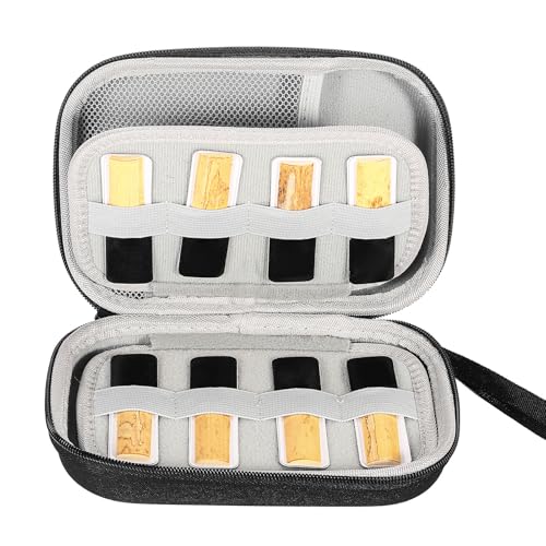 SPYMINNPOO Klarinettenblätter-Etui, Saxophon-Klarinettenblätter-Aufbewahrungskoffer-Halter, wasserdichte Blätter-Tragetasche, Aufbewahrungsbox für 20 Blätter mit Einer Kapazität (Black)