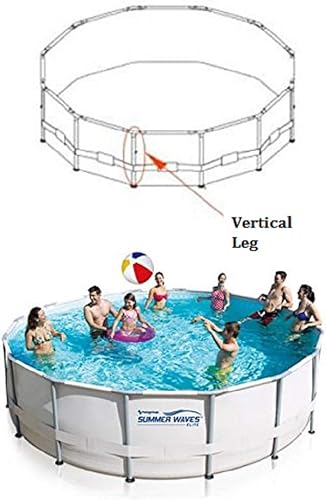 Patas verticales para piscinas redondas con marco de metal de 14 x 48 pulgadas, 15 x 48 pulgadas