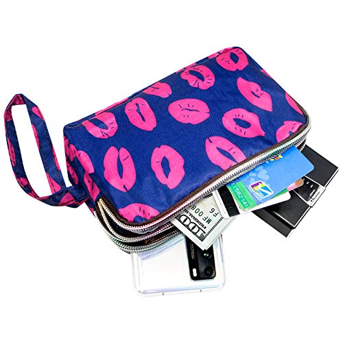 Image of BIAOTIE Large Capacity Wristlet Wallet - Women Printed Nylon Waterproof Handbag Clutch Purse
