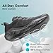 OUTJET Men's Walking Running Tennis Shoes Comfortable Breathable Lightweight Cushioning Non-Slip Fashion Sneakers for Athletic Gym Workout Black