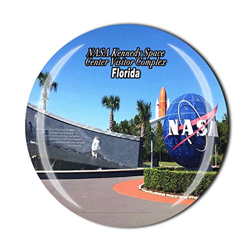 Wedare Magnet Souvenir NASA Kennedy Space Center Visitor Complex Merritt Island USA 3D Fridge Crystal Glass Travel Collection Gift Home Kitchen Decoration