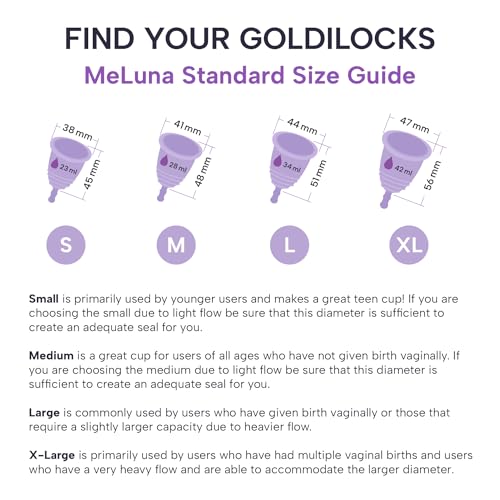 Image of Most Customizable Menstrual Cup with Stem Handle | MeLuna Me Luna | Comfortable Period Cup Reusable Cup | Tampon Pad Alternative for All Body Types | Classic