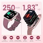 Smartwatch Damen mit Telefonfunktion, 1.83" Uhr mit SpO2 /Herzfrequenz/Schlafmonitor /Multi Sportuhr/IP68 Wasserdicht//Menstruationszyklus/Fitness Tracker Schrittzähler für iOS Android (RosaLila) – Bild 2