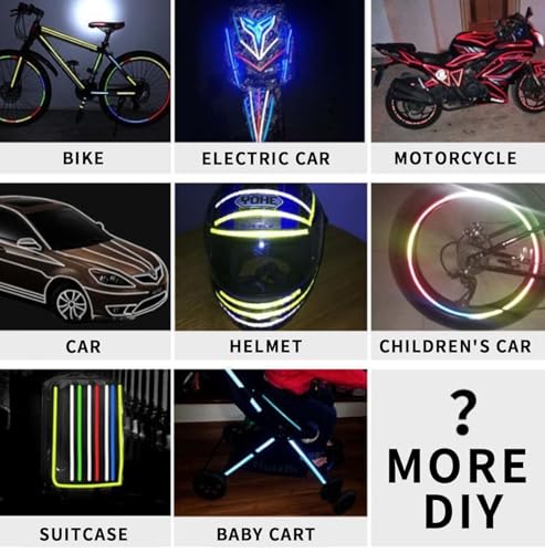 Image of WALLMATE Reflective Strip Sticker Self-Adhesive Night Visibility Warning Tape Waterproof Safety Reflector for Car, Bikes,Truck And Other Vihicle (Gold Strip, 0.5 In x 45 Mtr (1771 in) (PCK OF 2))